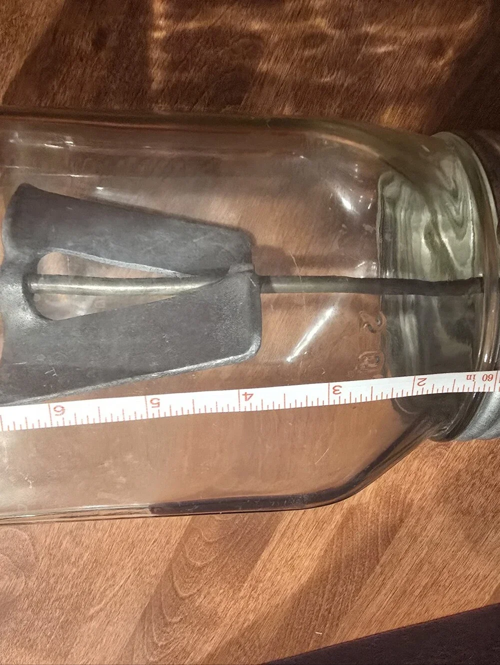 Antique 2 Qt Square Jar Butter Churn Wooden Handle Metal Paddle